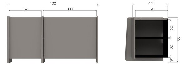 Szara szafka pod TV w dekorze jesionu 102x53x44 cm Brock – WOOOD