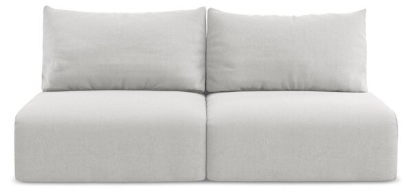 Jasnoszara aksamitna rozkładana sofa ze schowkiem 216 cm Kalena – Makamii