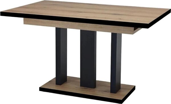 Stół rozkładany APPIA BLACK 130(210)x80 dąb evoke