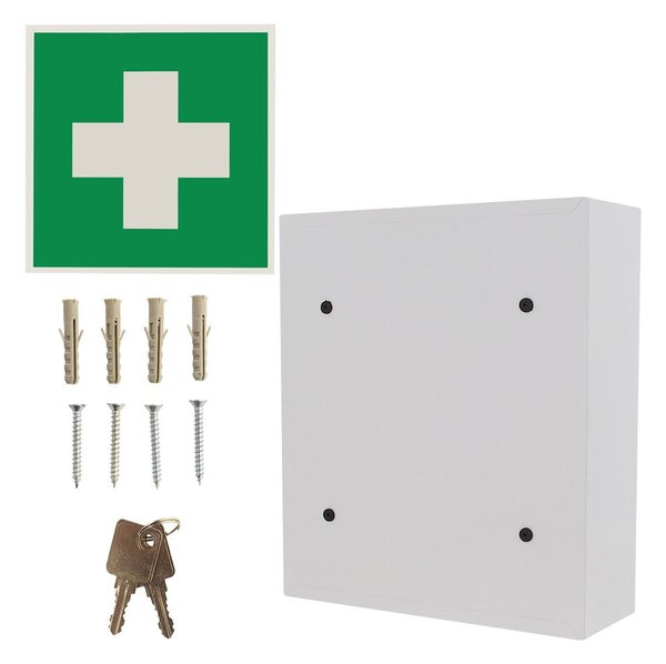 Metalowa apteczka ścienna na stanowisko pracy MK-1, 36x31,5x11 cm, bez zawartości