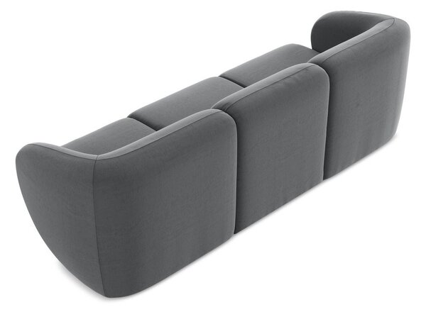 Szara aksamitna sofa 244 cm Lani – Makamii