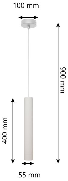 Lampa metalowa pojedyncza TUBA biała