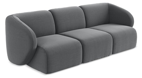 Szara aksamitna sofa 244 cm Lani – Makamii