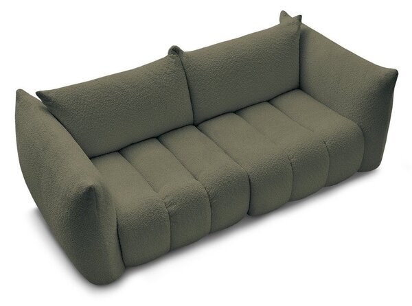 Zielona sofa z materiału bouclé 234 cm Azra – Bobochic Paris