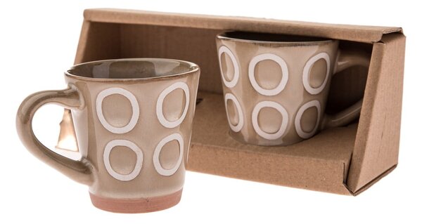Jasnobrązowe kubki zestaw 2 szt. na espresso ceramiczne 100 ml Rings – Dakls