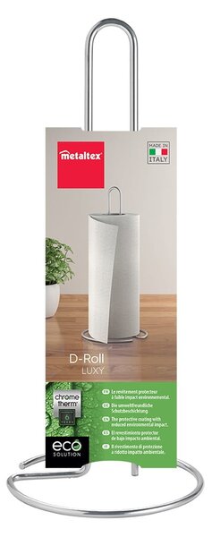 Stalowy stojak na ręczniki papierowe w kolorze srebra z połyskiem ø 14 cm Luxy – Metaltex