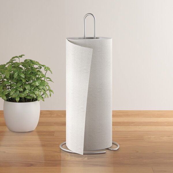 Stalowy stojak na ręczniki papierowe w kolorze srebra z połyskiem ø 14 cm Luxy – Metaltex