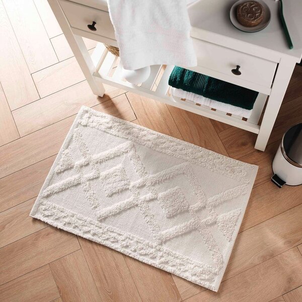Biały dywanik łazienkowy 50x80 cm Gladis – douceur d'intérieur