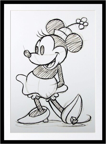 Grafika w ramce - myszka Minnie, skandynawski styl