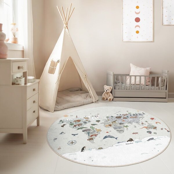Dziecięcy dywan do zabawy odpowiedni do prania ø80 cm Big World – Mila Home