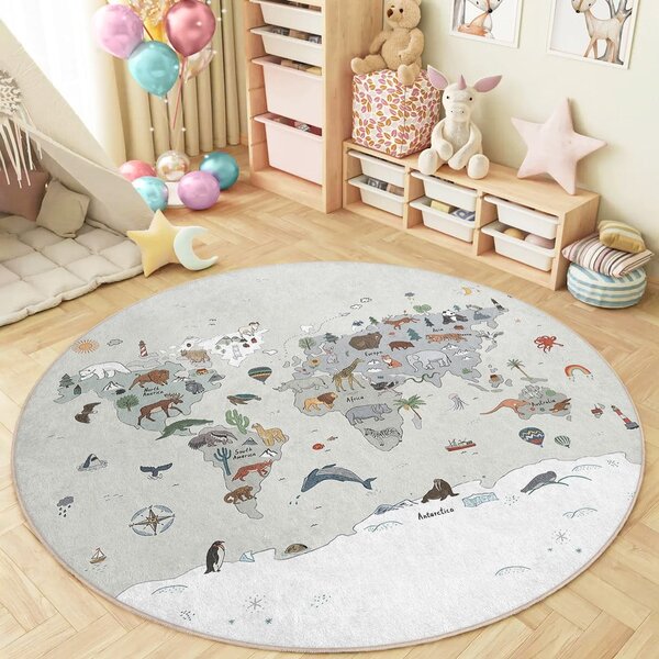 Dziecięcy dywan do zabawy odpowiedni do prania ø80 cm Big World – Mila Home
