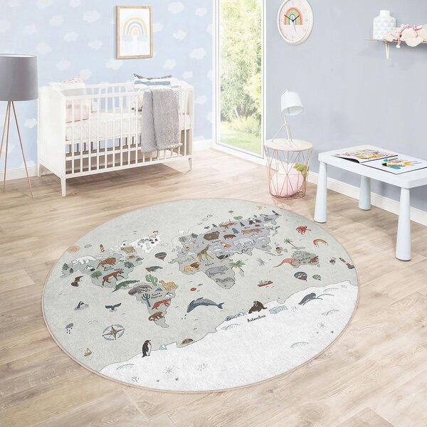 Dziecięcy dywan do zabawy odpowiedni do prania ø80 cm Big World – Mila Home