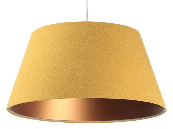 Żółto-miedziana lampa wisząca stożek - S410-Egida