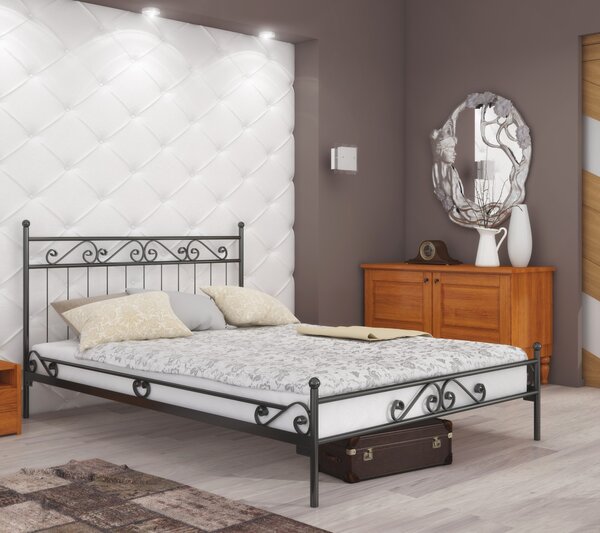 Podwójne łóżko metalowe 180x200 wzór 2J, polski producent Lak System
