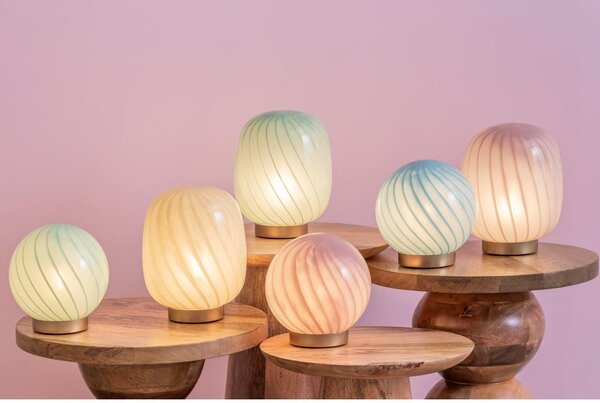 Jasnoniebieska lampa stołowa ze szklanym kloszem (wysokość 17 cm) Summer Globe – Leitmotiv