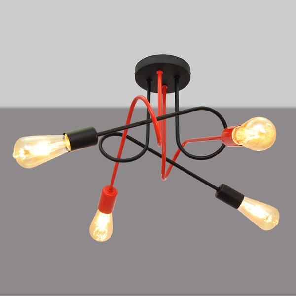 Lampa metalowa OXFORD W-2016/4 BK+RD/H
