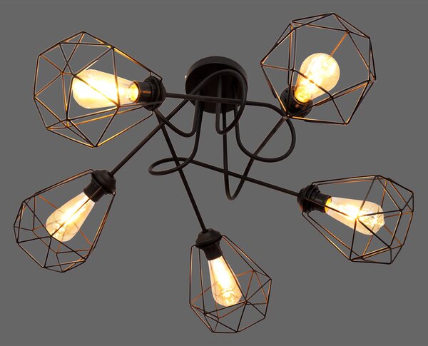Lampa z koszykiem OXFORD W-2016/5+1311S BK