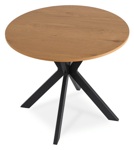 Stół Okrągły LAUREN 80 cm Dąb Złoty/Czarny Loft Nowoczesny
