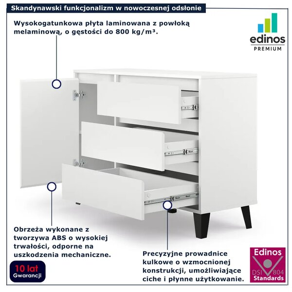 Biała Komoda Z Szafką I Szufladami H5-H59
