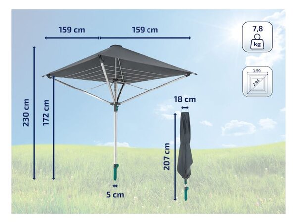 Ogrodowa suszarka na pranie w kolorze srebra 40 m LinoProtect 400 – LEIFHEIT