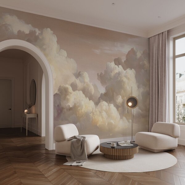 Fototapety Chmury w ciepłym, pastelowym różowym świetle, Fototapety Niebo, w04550v1 : Uwalls.pl