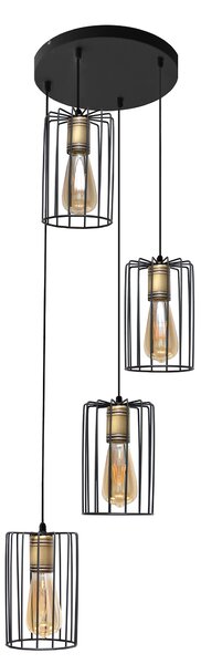 Lampa druciana na kole FARGO W-KD 1401/4 BK+AB