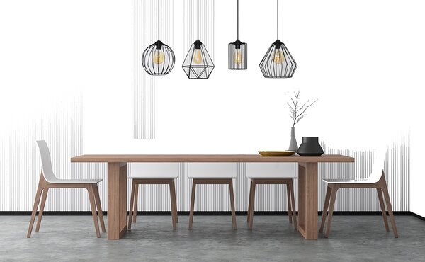 Lampa metalowa druciana LAPIS W-L 13MIX/4 BK-B