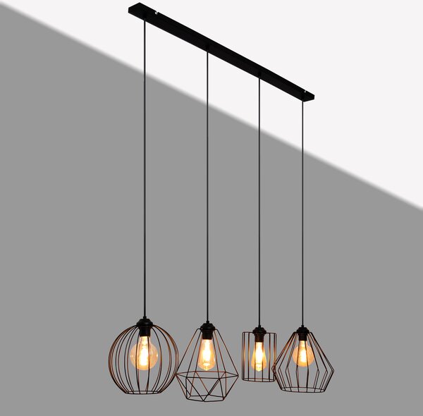 Lampa metalowa druciana LAPIS W-L 13MIX/4 BK-B