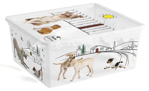 Biały plastikowy pojemnik z pokrywką 40x34x17 cm C Box Style – KIS