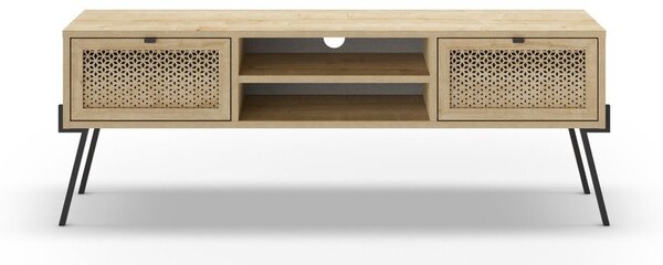 Szafka pod TV w dekorze dębu 140x51 cm Ecrin – Marckeric