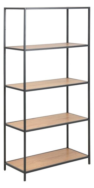 Czarno-naturalny regał w dekorze dębu 77x150 cm Seaford – Actona