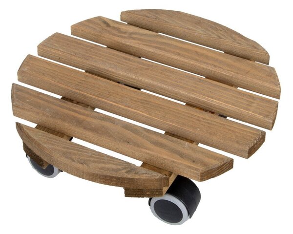 Drewniany kwietnik na kółkach ø 29 cm (wysokość 8 cm) Indoor – Esschert Design