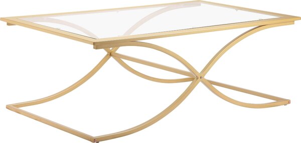 Szlachetny stolik do salonu, metal+ szkło, złoty