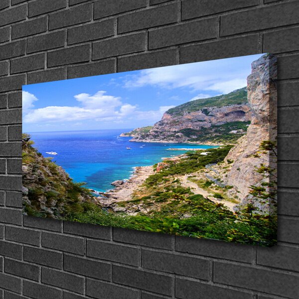 Obraz canvas na ścianę Rajska Plaża u Podnóża Gór