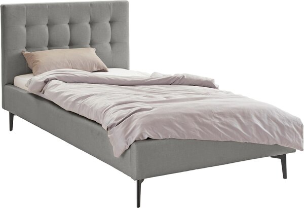 Szlachetne, tapicerowane łóżko, szare 100x200 cm