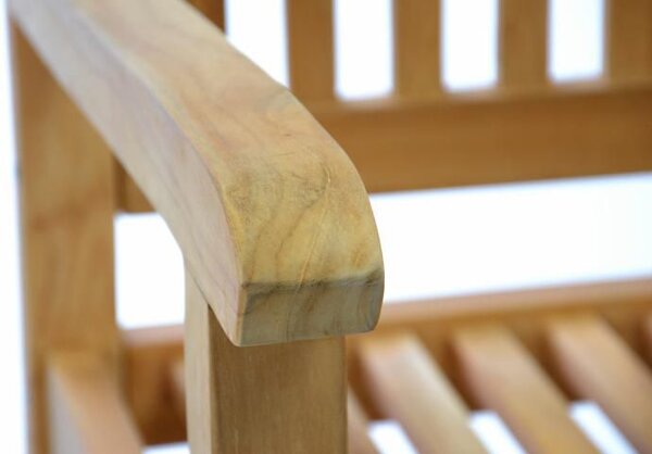 Ławka ogrodowa teak 180 cm 3-osobowa, naturalne wykonanie