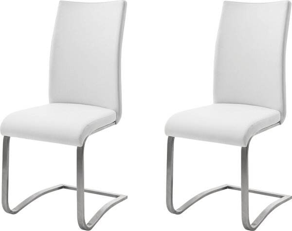 Stylowe krzesła z metalową podstawą - 6 sztuk, białe