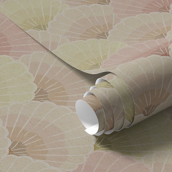 Tapety Muszelki w stylu art déco w pastelowych kolorach — rytmiczny wzór, Tapety orientalne, a00493 : Uwalls.pl