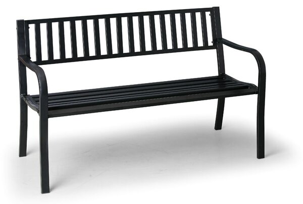 Metalowa ławka parkowa STRIP z oparciem, 1270 mm