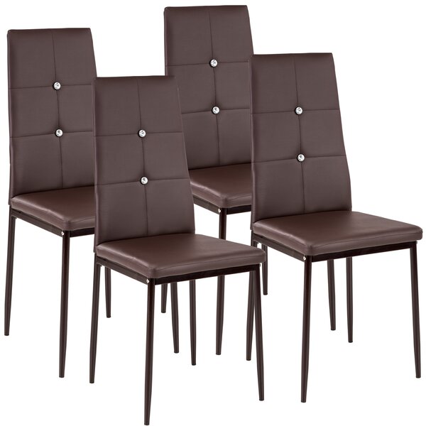 Tectake 402548 zestaw 4 stylowych krzeseł - cappuccino