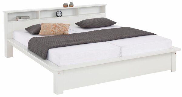 Białe łóżko z funkcjonalną półką180x200 cm