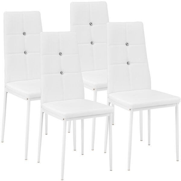 Tectake 402547 zestaw 4 stylowych krzeseł - biały