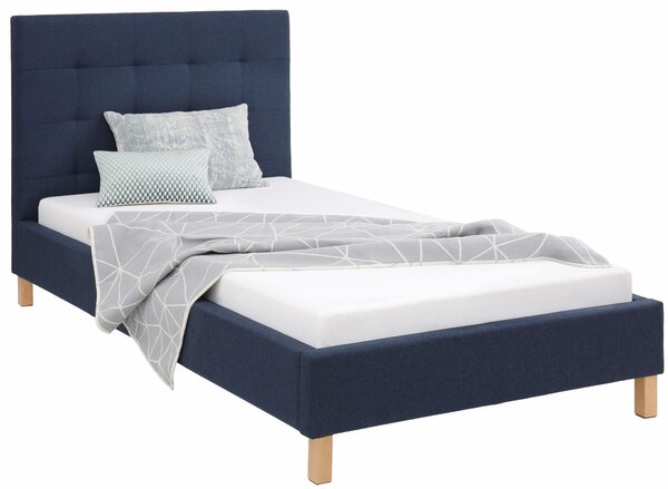 Tapicerowane łóżko 160x200 cm w kolorze niebieskim