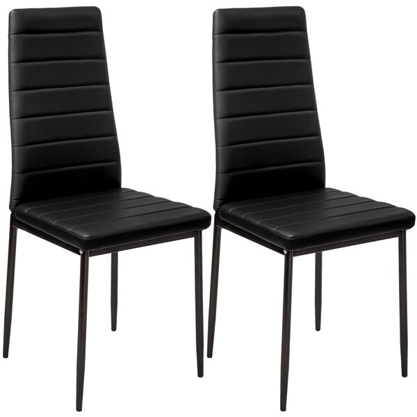 Tectake 401838 2 krzesła do jadalni, sztuczna skóra - czarny