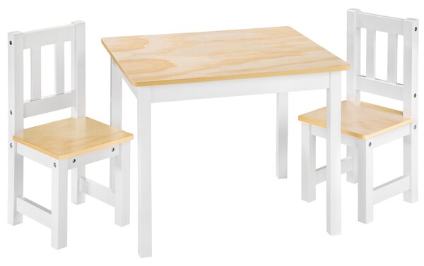 Tectake 402376 zestaw mebli - 1 stół i 2 krzesła - biały
