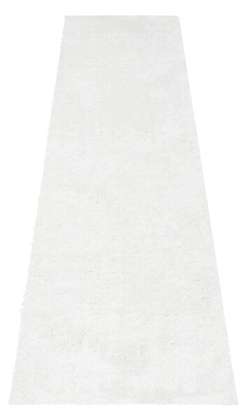Biały dywan Shaggy 67x230 cm