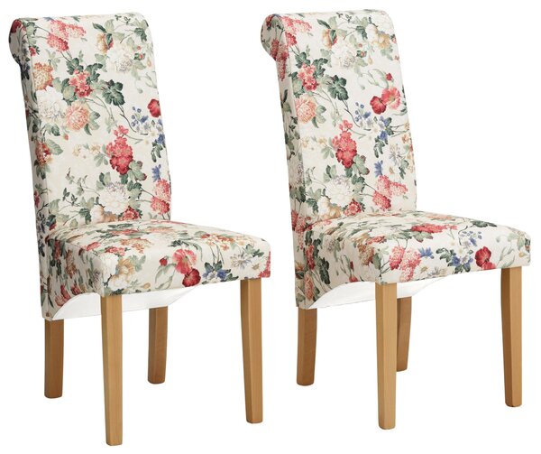 Piękne krzesła z motywem kwiatowym w stylu retro - 2 sztuki