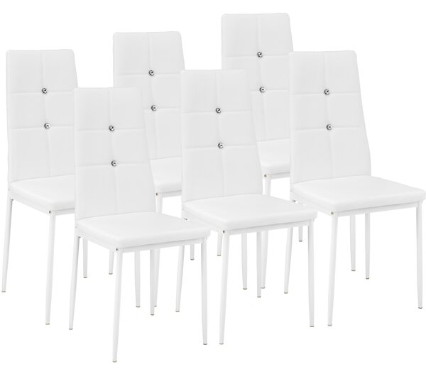 Tectake 402543 zestaw 6 stylowych krzeseł - biały