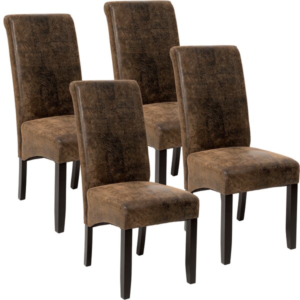 Tectake 403500 4 eleganckie krzesła do jadalni lub salonu - antyczny brąz