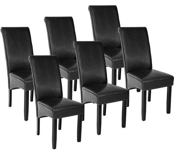 Tectake 403495 6 eleganckie krzesła do jadalni lub salonu - czarny